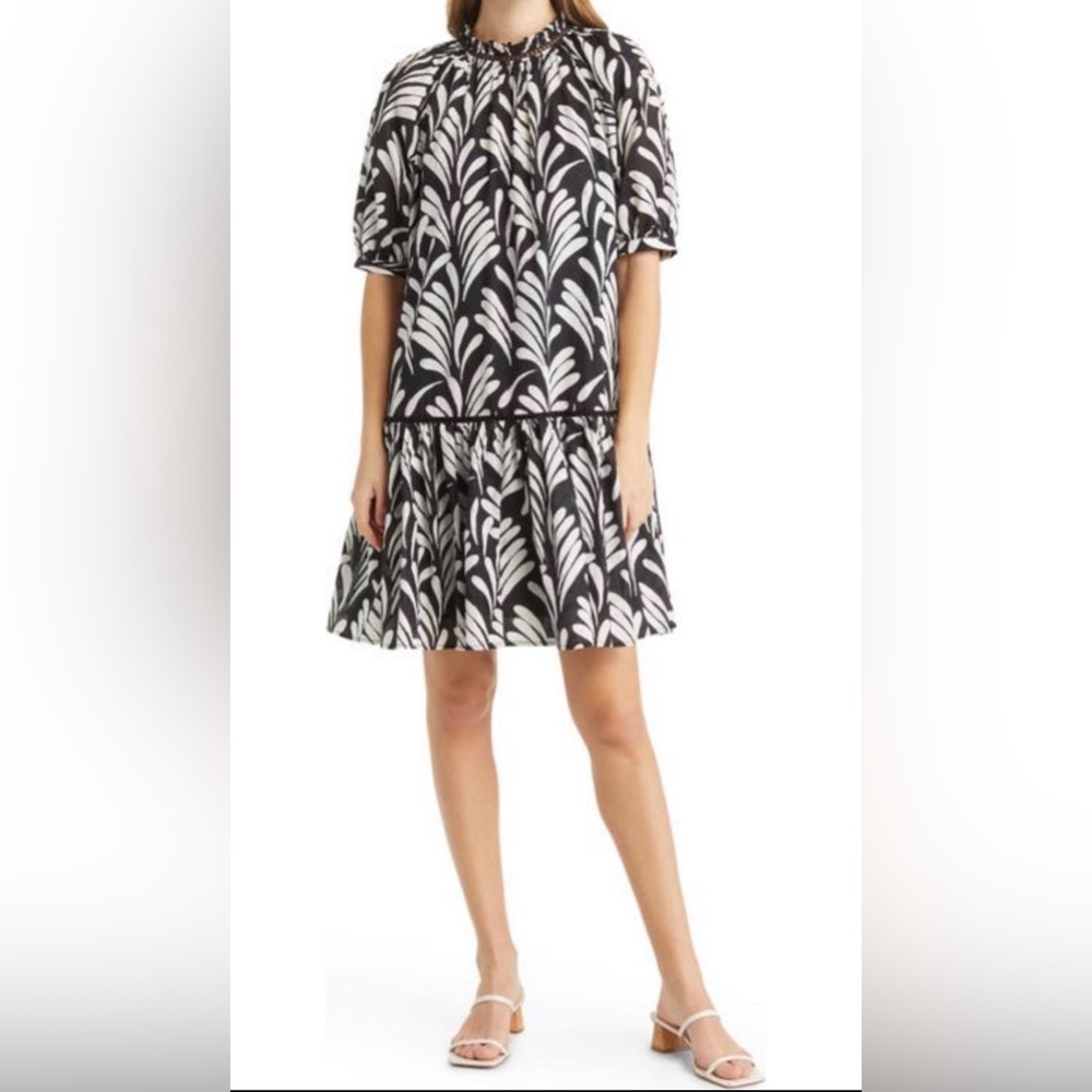 Caslon Black and White Floral Dress Size Small